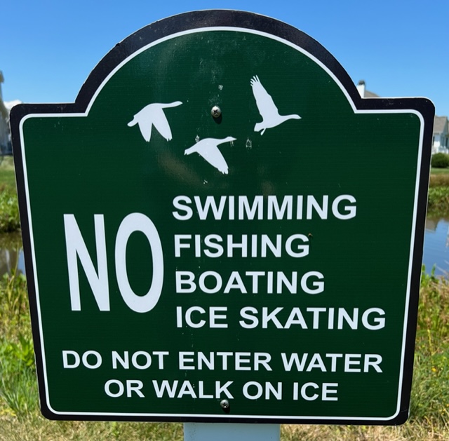 No Fishing alert for all retention ponds